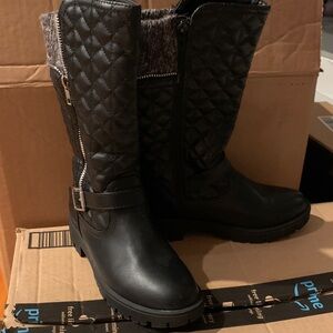 XOXO Black Quilted Kids Boots